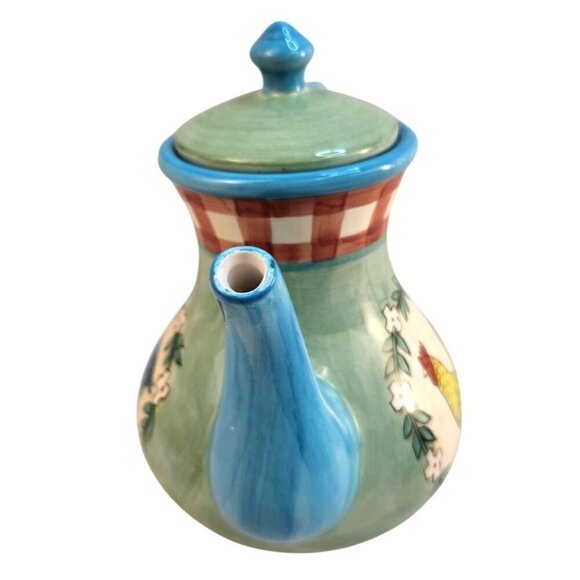 Heartfelt Kitchen Creations Hand-Painted Rooster Ceramic Teapot 7" Tall Youngs I - Picture 4 of 12